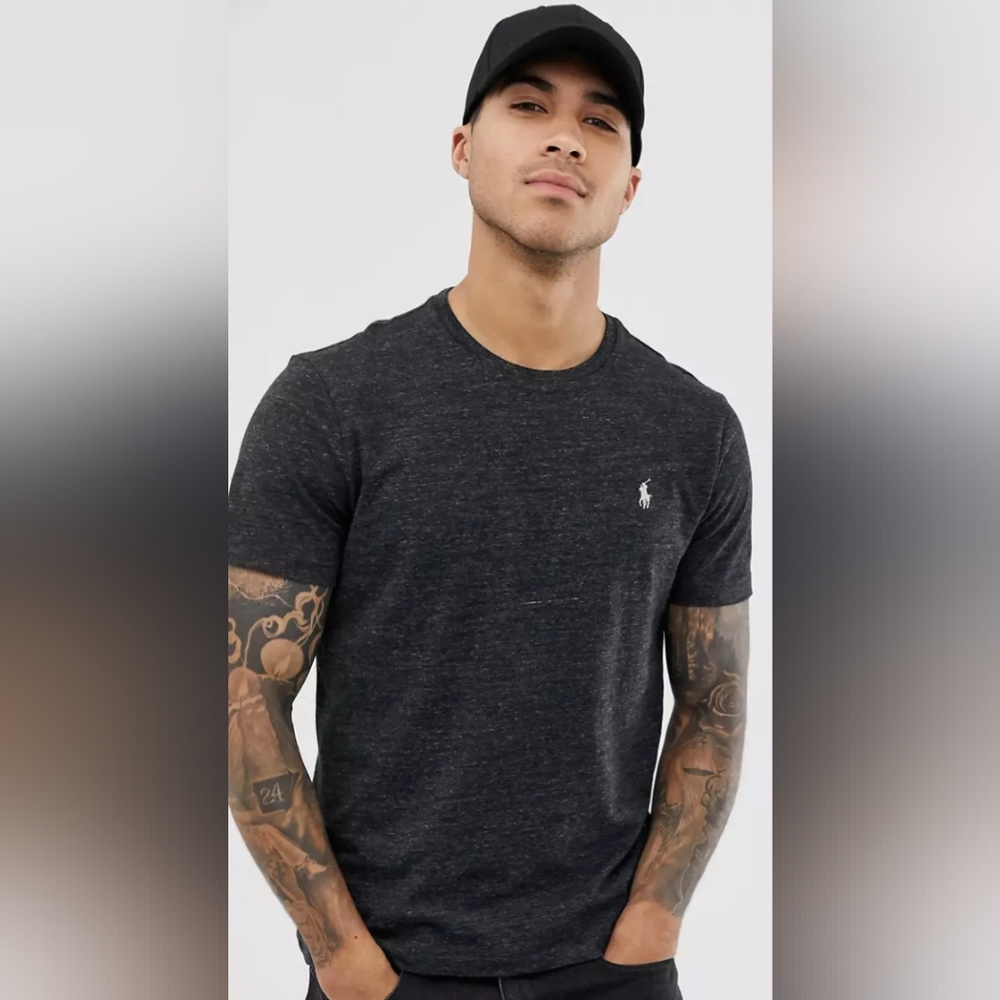 POLO Ralph Lauren, Classic Slim Fit tee, Black Heather, Size XXL.